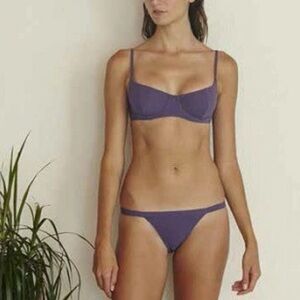 Bower swimwear pussicat white black stripe bikini set S NWT